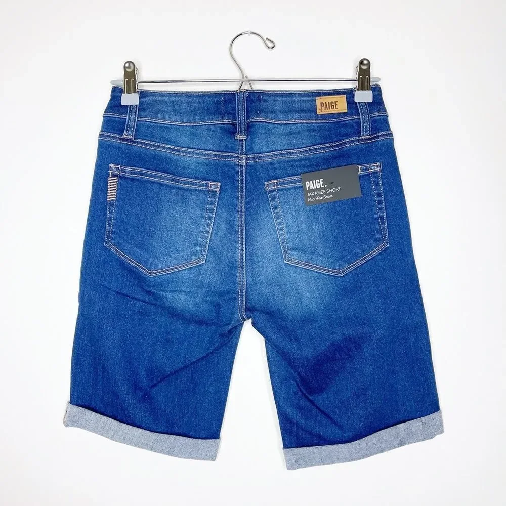 PAIGE Jax Cuffed Hem Denim Bermuda Shorts